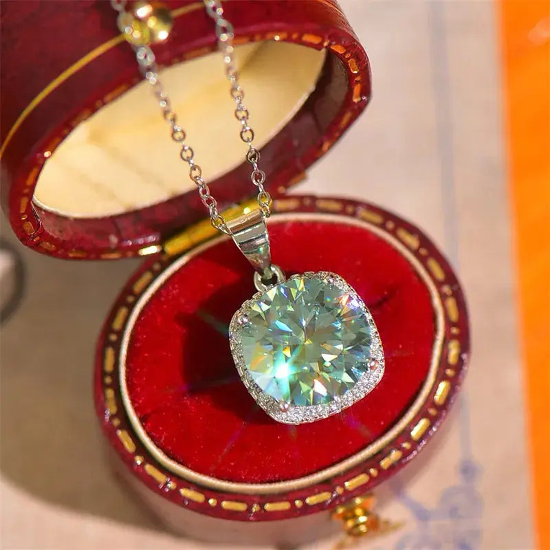 5 Carat Moissanite 925 Sterling Silver Pendant Necklace - SmileBen