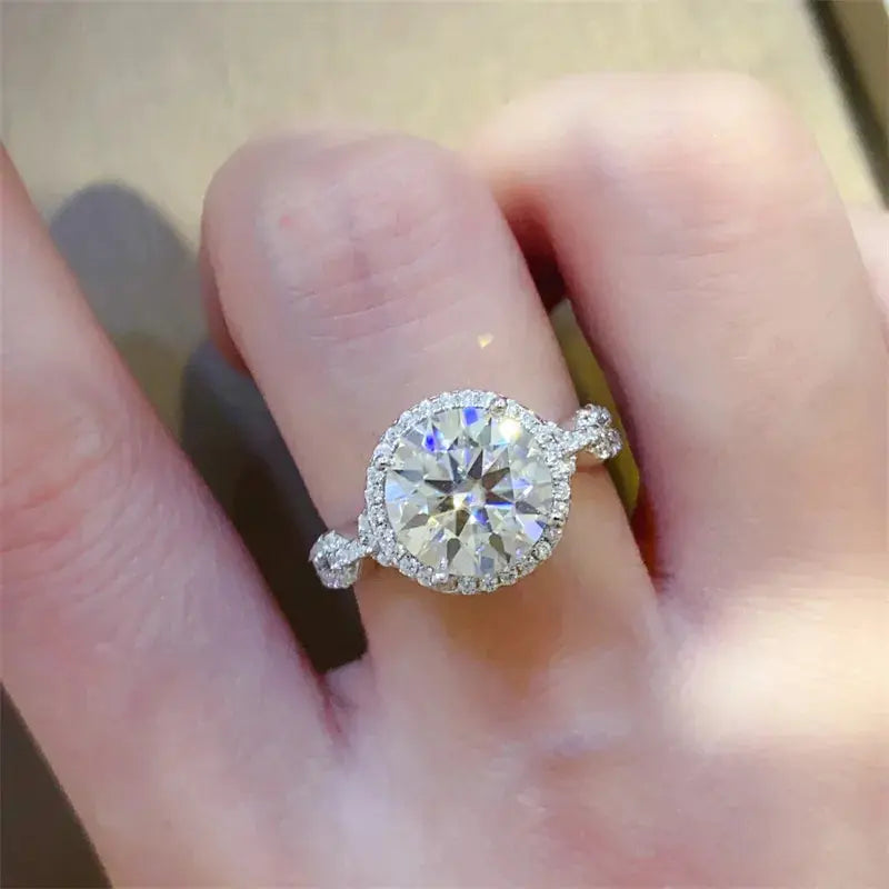 3 Carat 925 Sterling Silver Moissanite Ring - SmileBen
