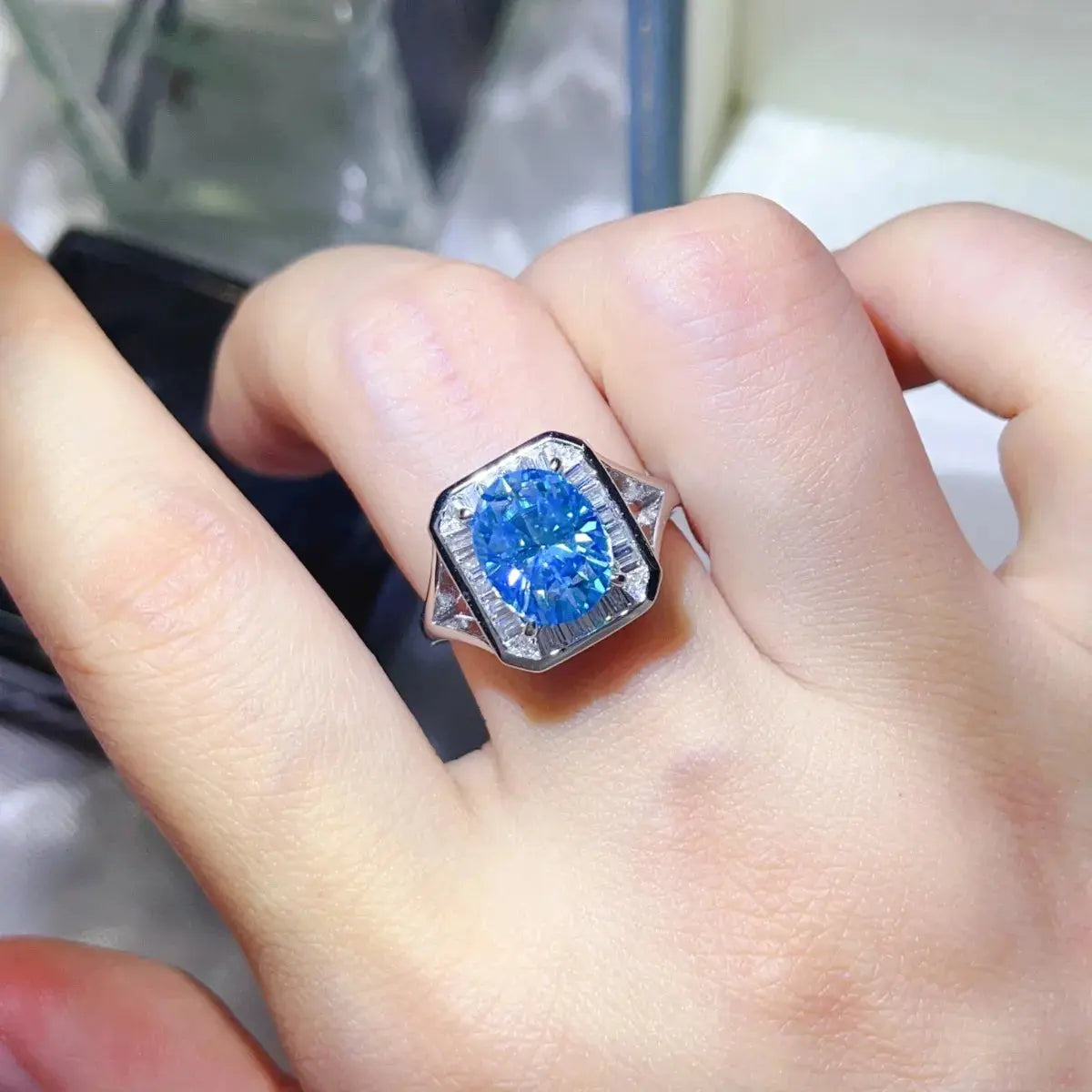 3 Carat Moissanite Square Ring - SmileBen