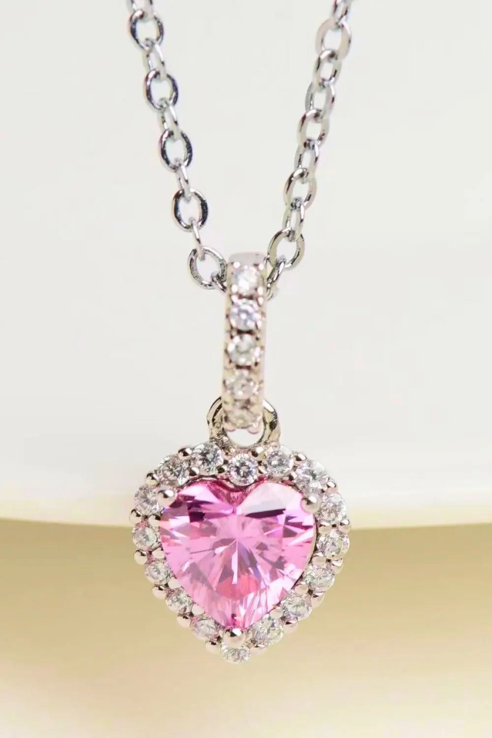 1 Carat Moissanite Heart Pendant Necklace - SmileBen