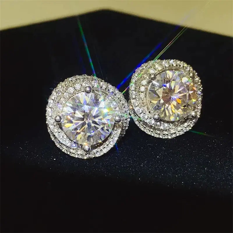 6 Carat Moissanite 925 Sterling Silver Earrings - SmileBen