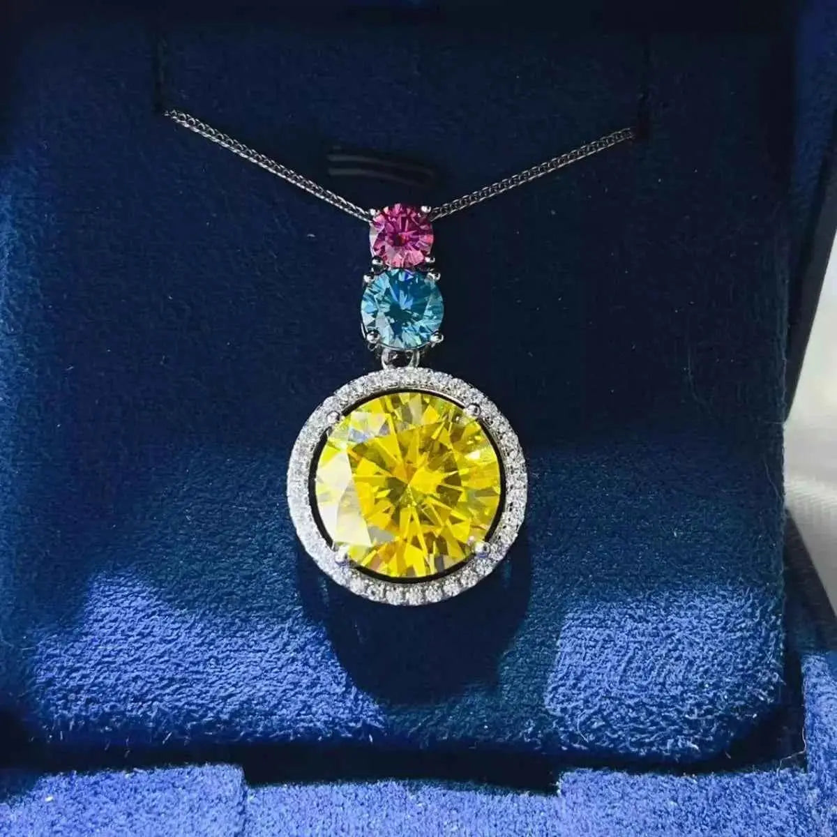 11.5 Carat Moissanite 925 Sterling Silver Necklace