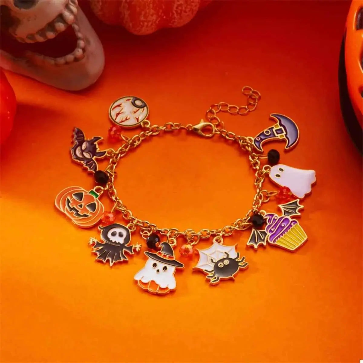 18K Gold-Plated Halloween Charm Bracelet