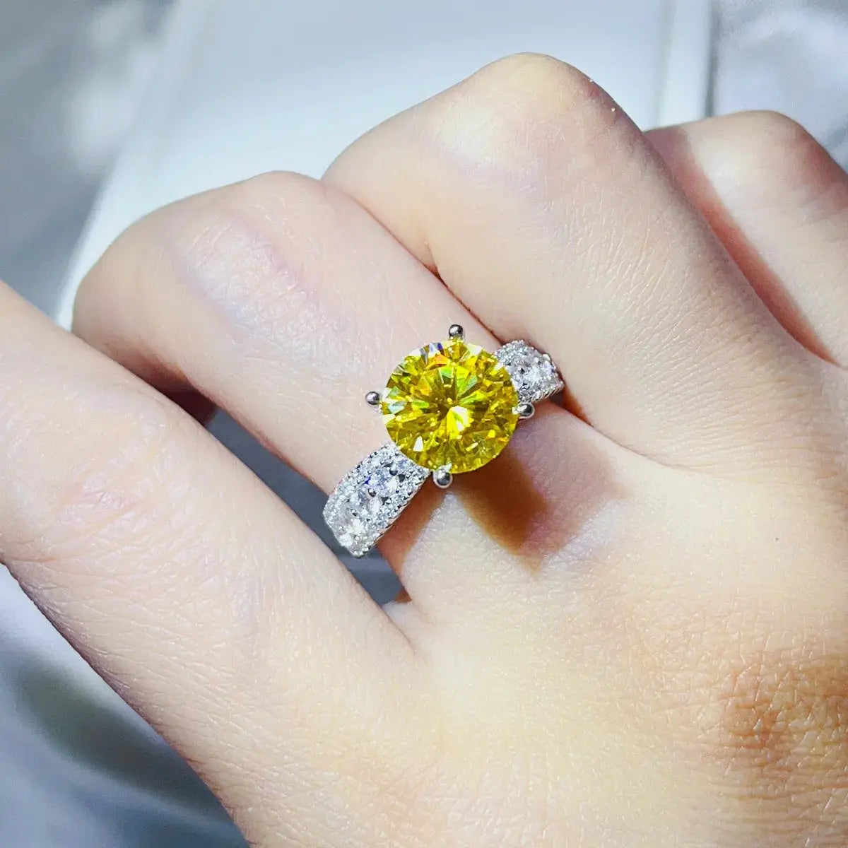 3 Carat Moissanite 925 Sterling Silver Ring - SmileBen