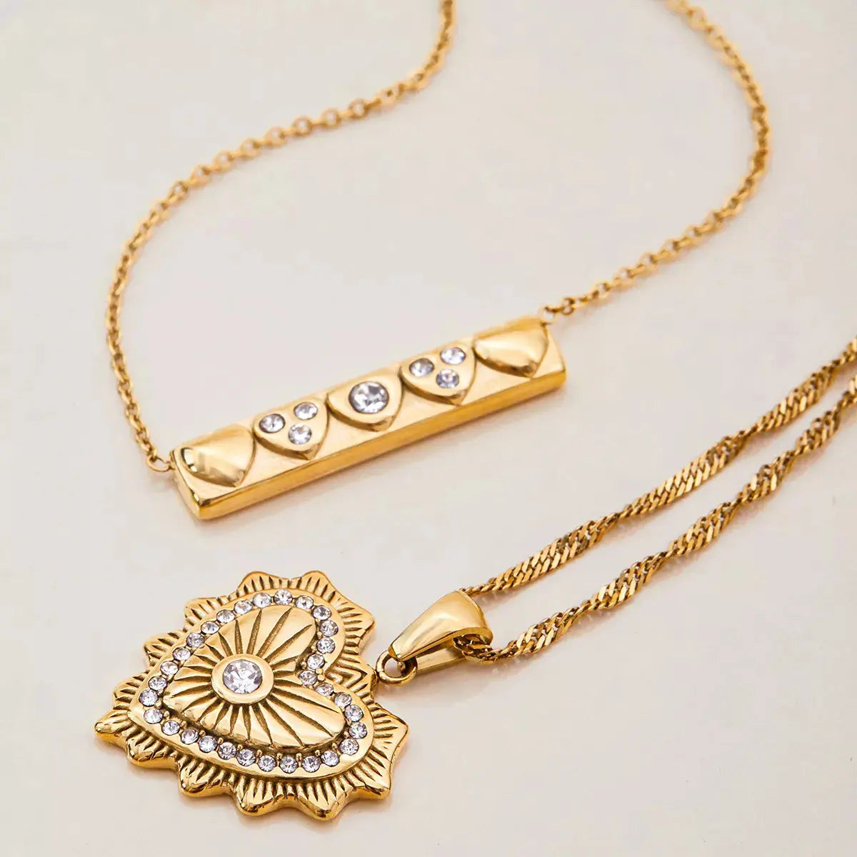 18K Gold-Plated Zircon Pendant Necklace - SmileBen