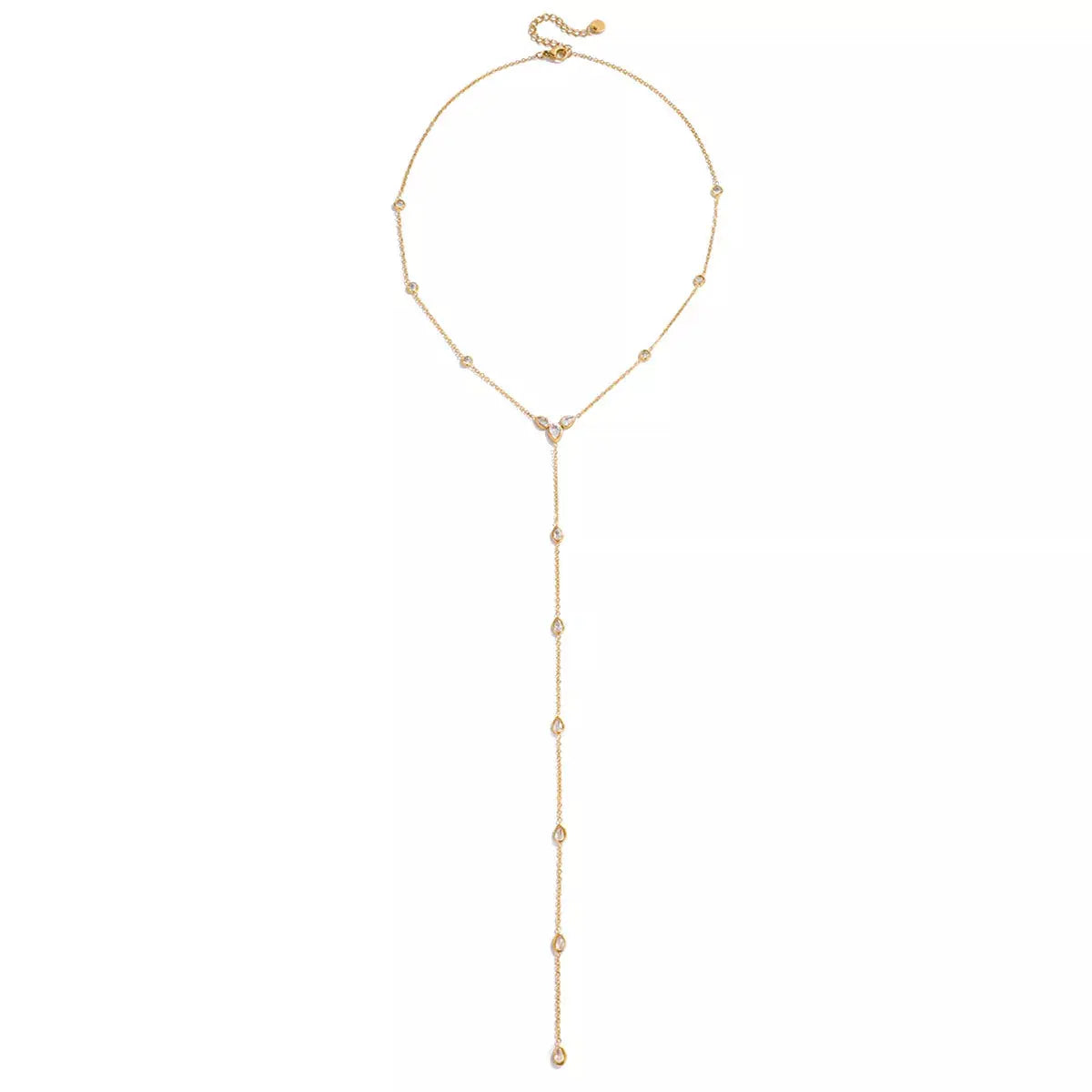 18K Gold-Plated Zircon Chain Necklace - SmileBen