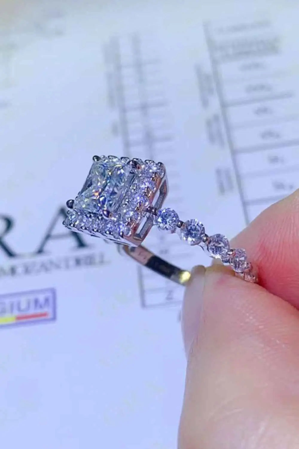 Adored 1 Carat Moissanite Square Ring - SmileBen