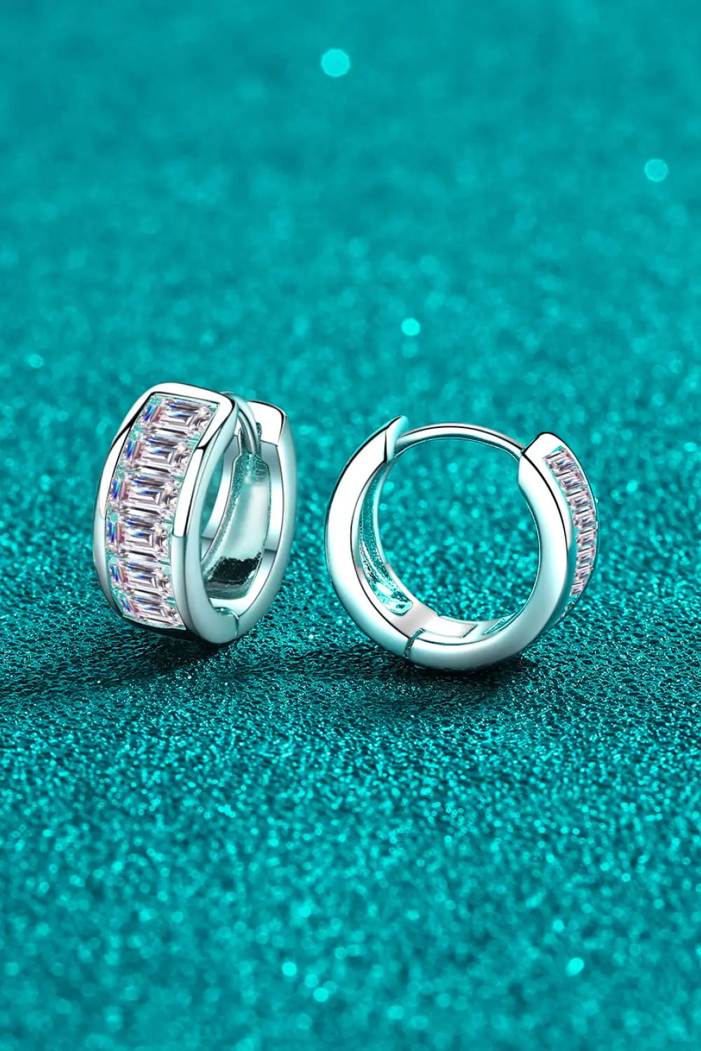 1.8 Carat Moissanite 925 Sterling Silver Huggie Earrings - SmileBen