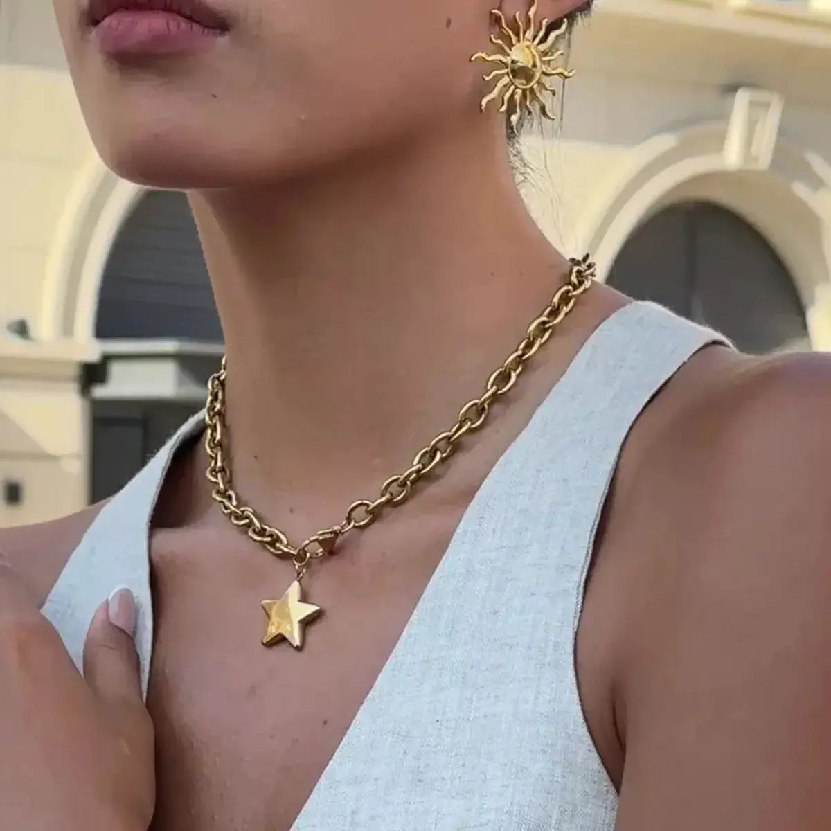 18K Gold-Plated Star Necklace - SmileBen