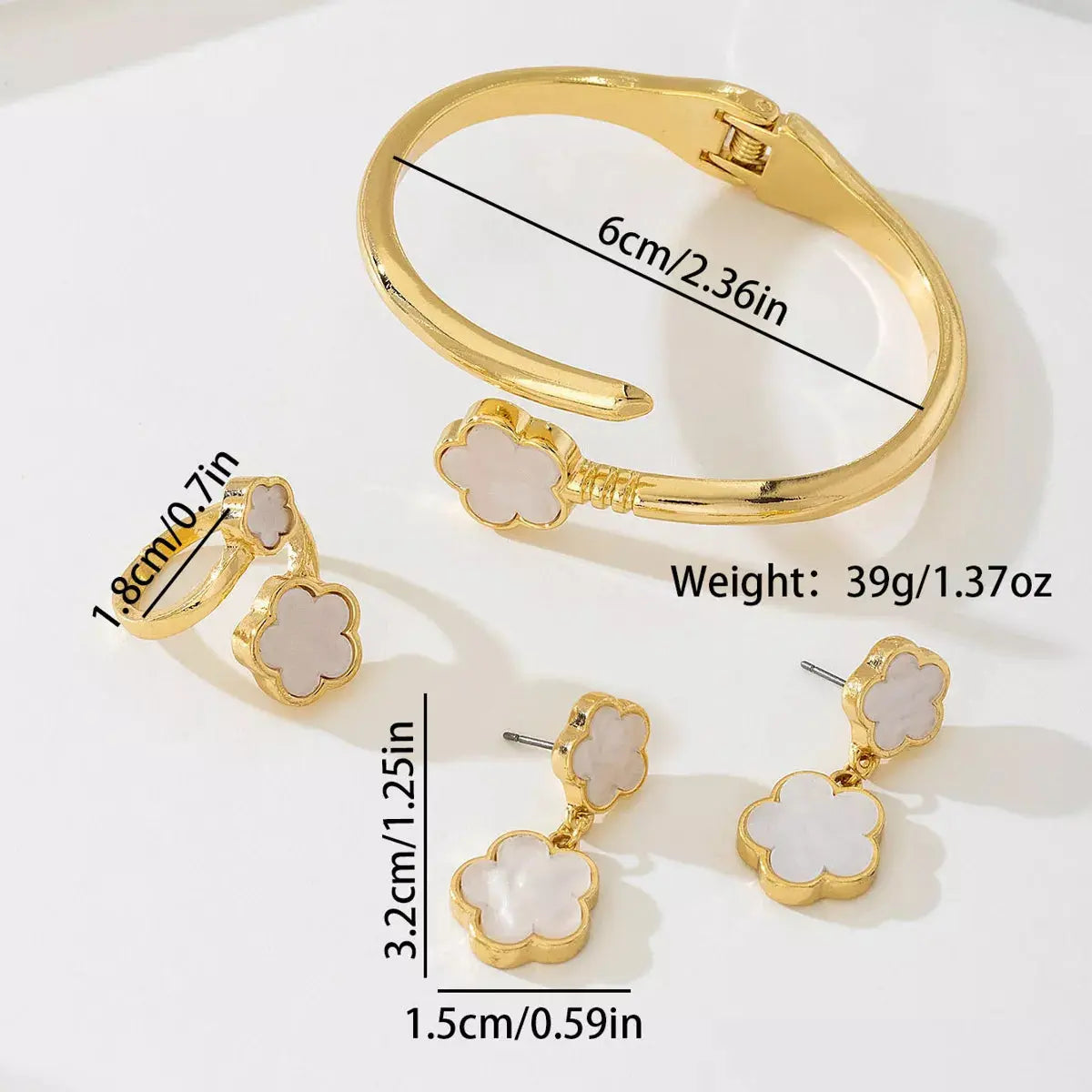 18K Gold-Plated Flower Jewelry Set - SmileBen