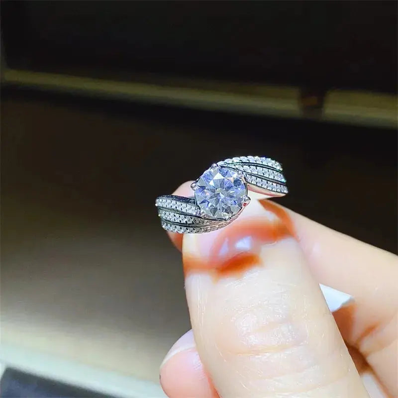 1 Carat Moissanite 925 Sterling Silver Ring - SmileBen