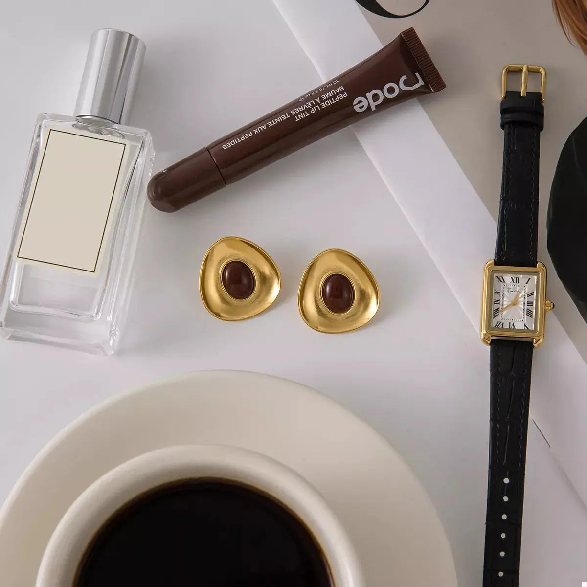 18K Gold-Plated Resin Stud Earrings - SmileBen