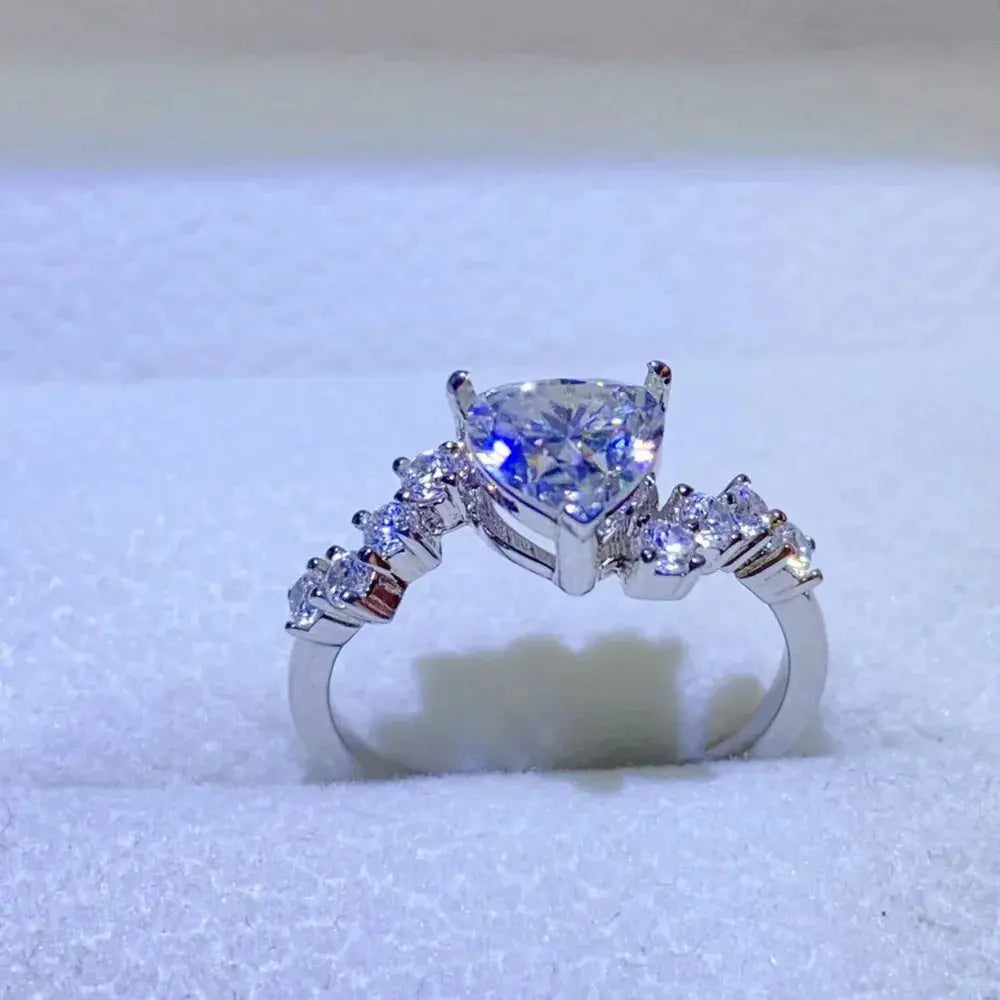 1 Carat Moissanite 925 Sterling Silver Ring - SmileBen