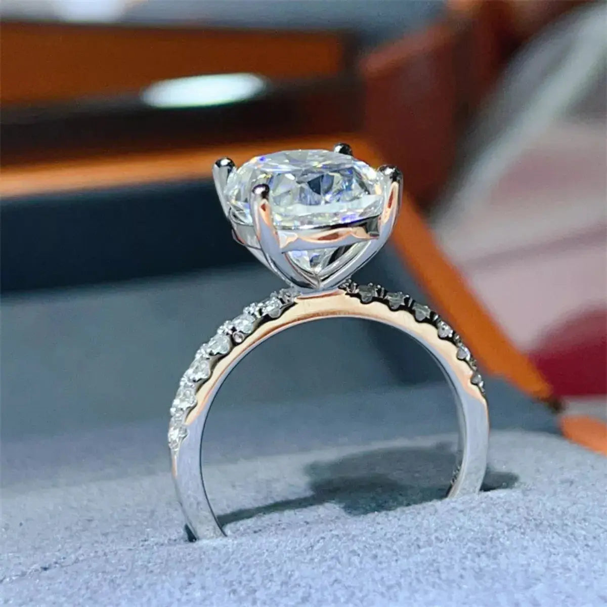 8 Carat Moissanite 925 Sterling Silver Ring - SmileBen