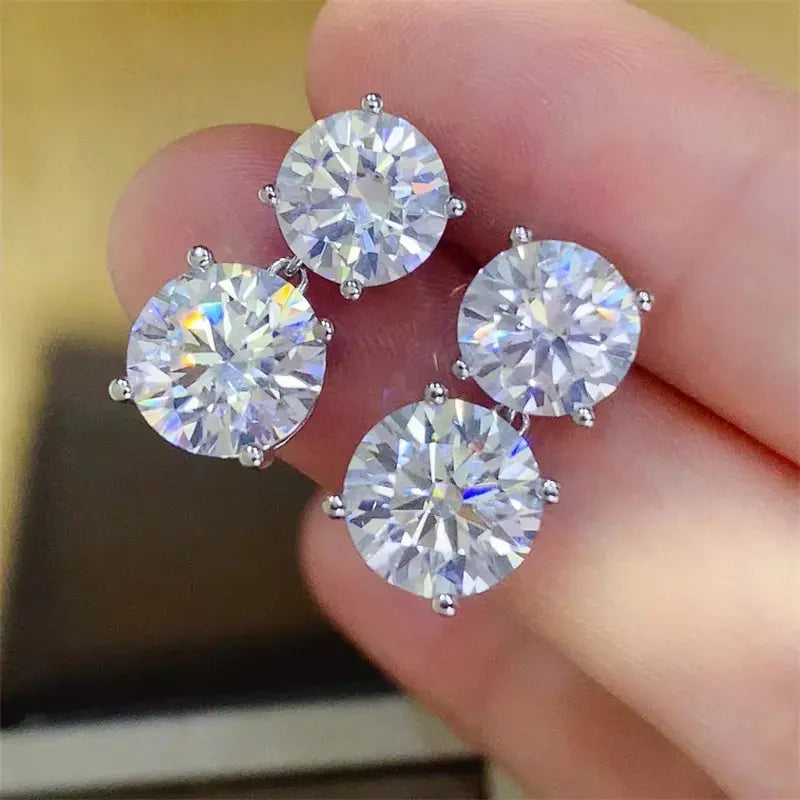 10 Carat Moissanite 925 Sterling Silver Earrings - SmileBen