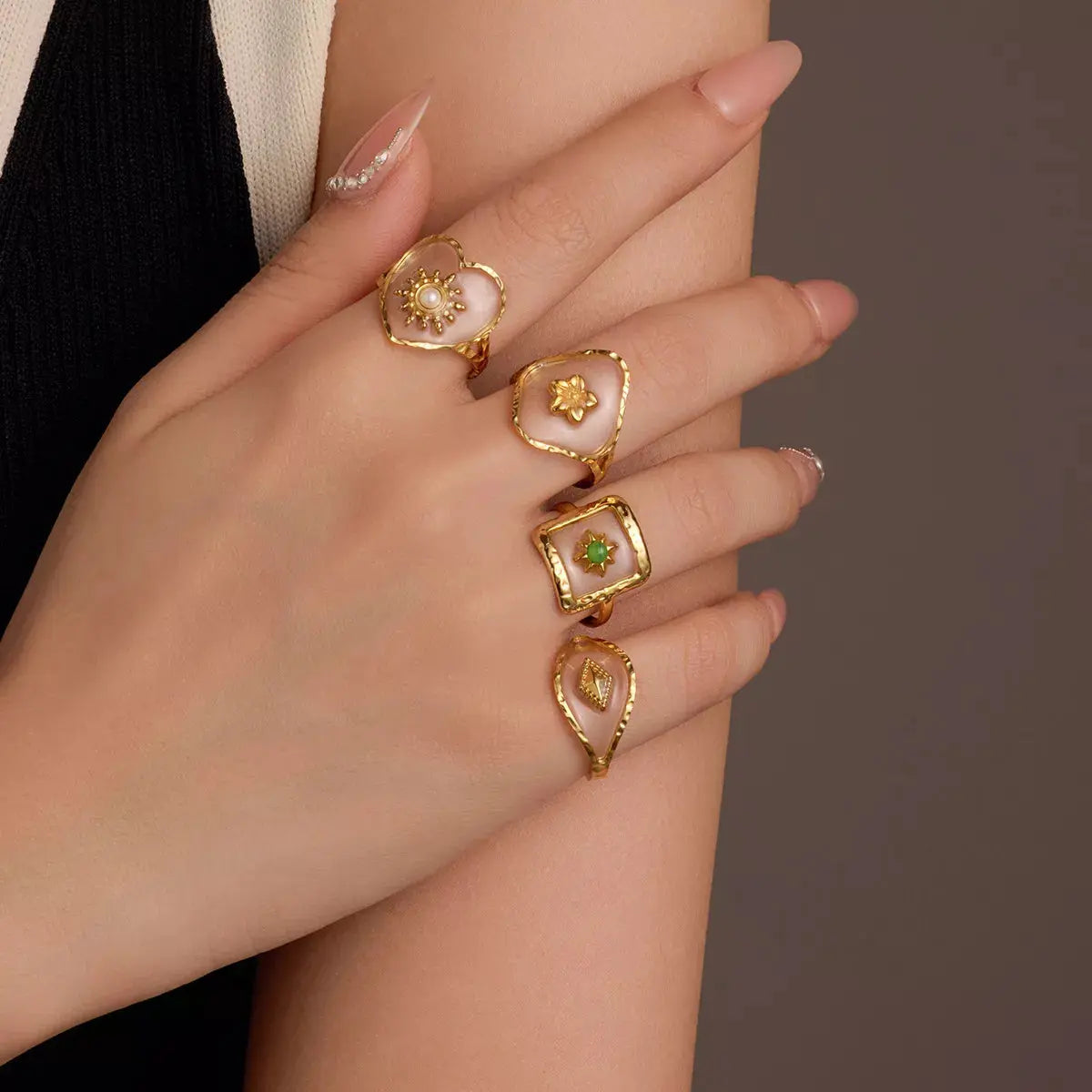 18K Gold-Plated Adjustable Open Ring - SmileBen