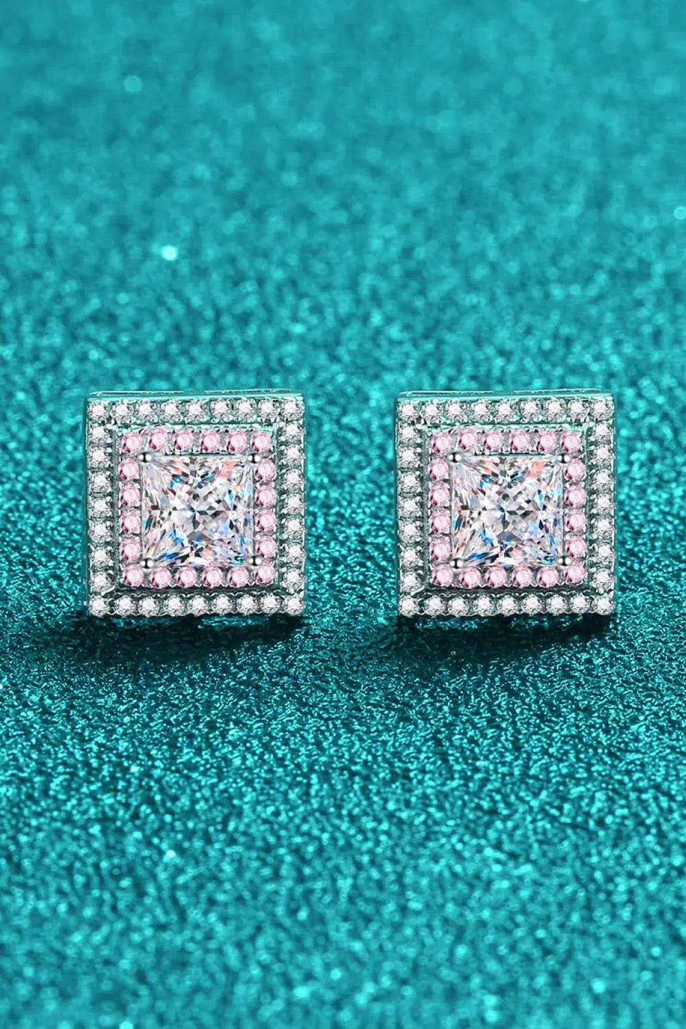Moissanite Square Stud Earrings - SmileBen