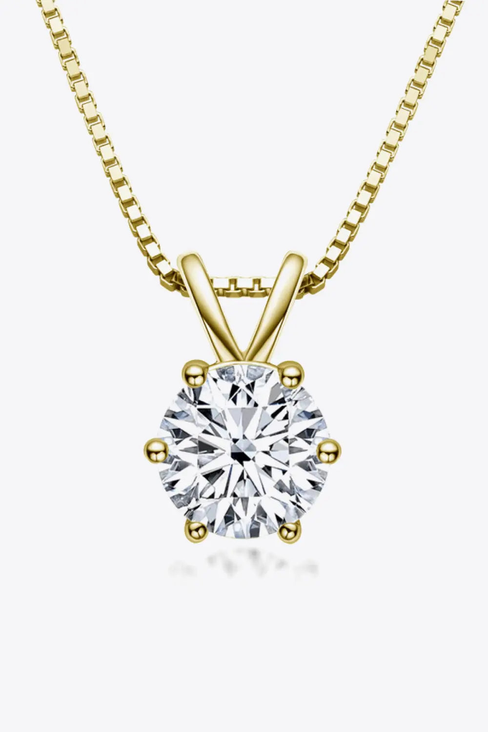 925 Sterling Silver 1 Carat Moissanite Pendant Necklace - SmileBen