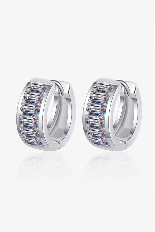 1.8 Carat Moissanite 925 Sterling Silver Huggie Earrings - SmileBen