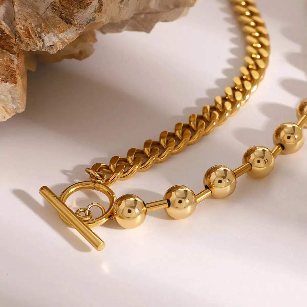 18K Gold-Plated Toggle Clasp Necklace - SmileBen