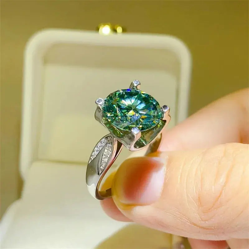 5 Carat Moissanite Zircon 925 Sterling Silver Ring - SmileBen