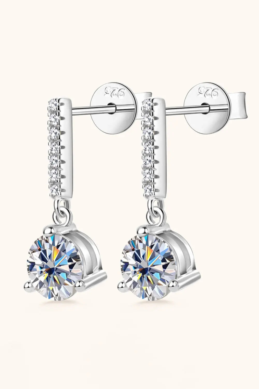 2 Carat Moissanite 925 Sterling Silver Drop Earrings - SmileBen