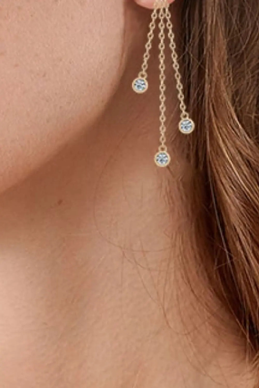 1.2 Carat Moissanite Layered Chain Earrings - SmileBen