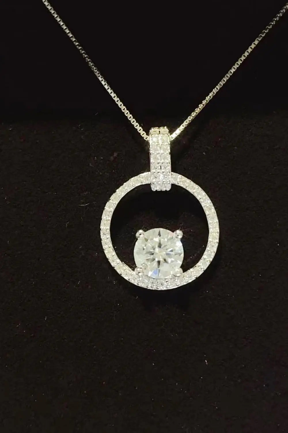 1 Carat Moissanite 925 Sterling Silver Necklace - SmileBen