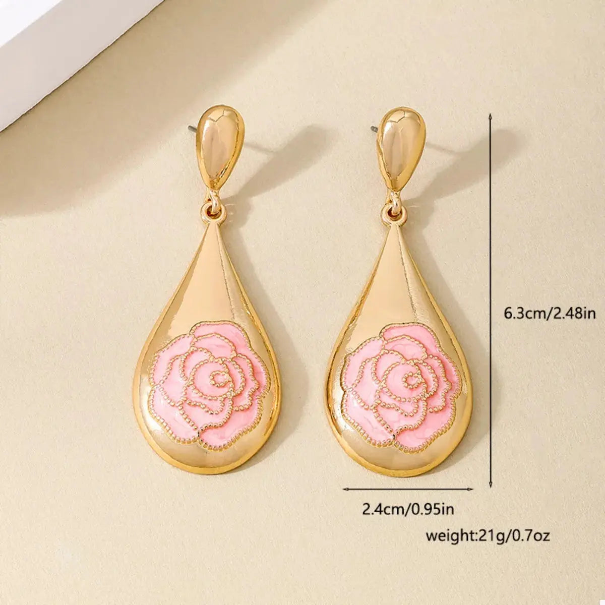18K Gold-Plated Flower Teardrop Earrings - SmileBen