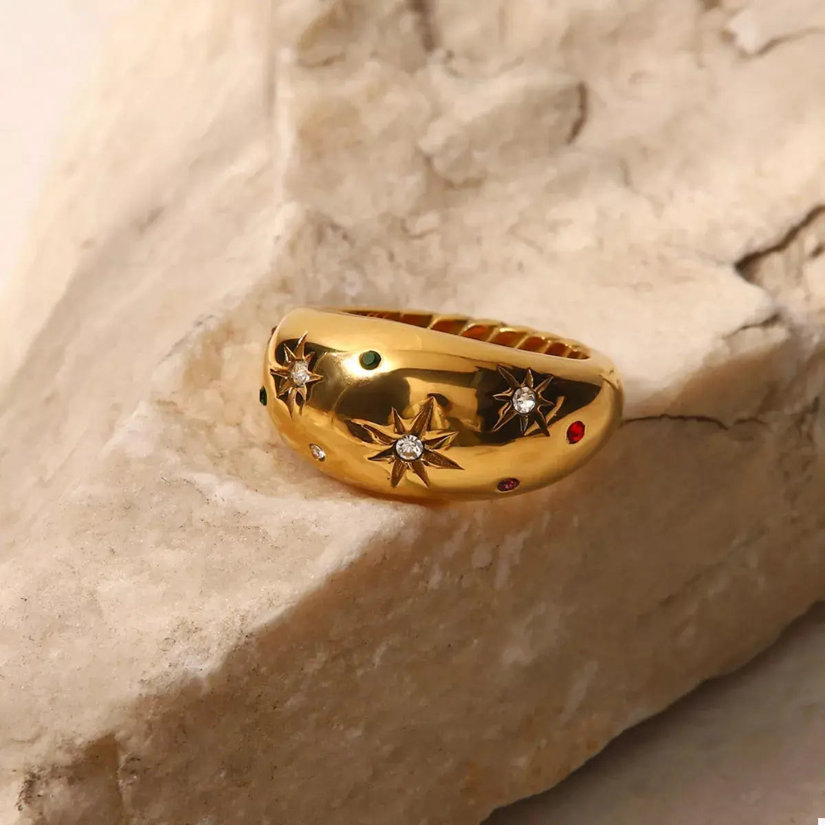 18K Gold-Plated Zircon Ring - SmileBen