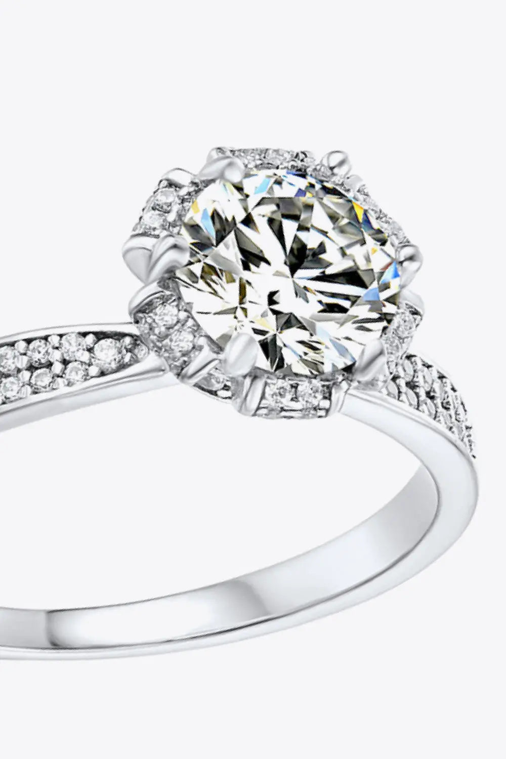 925 Sterling Silver 1 Carat Moissanite Ring - SmileBen