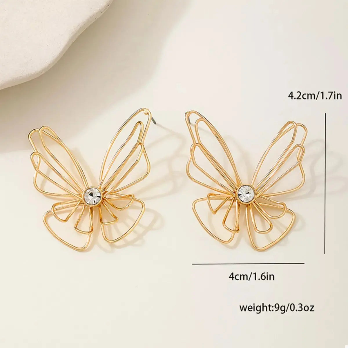 18K Gold-Plated Butterfly Earrings - SmileBen