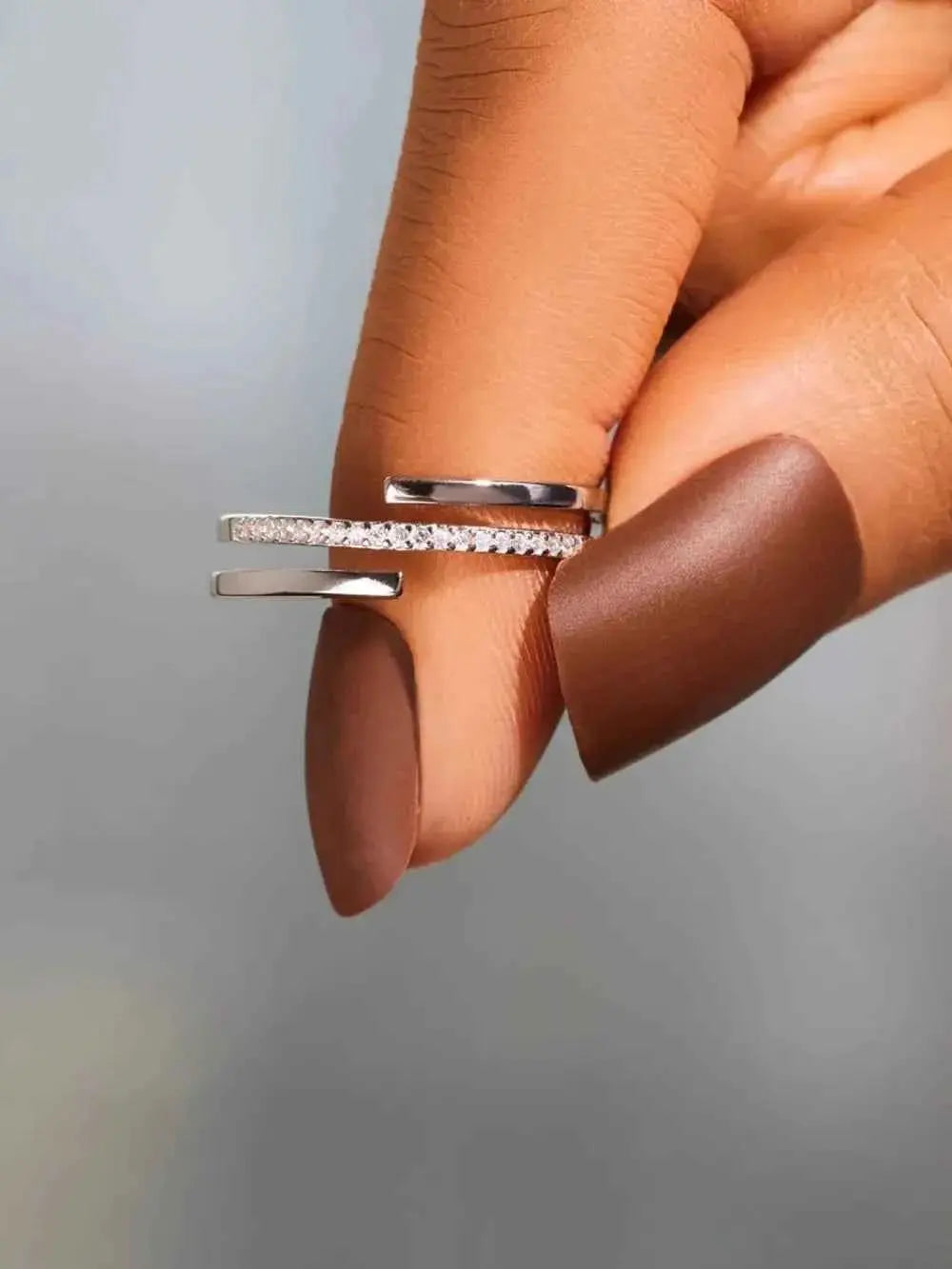 925 Sterling Silver Inlaid Zircon Ring