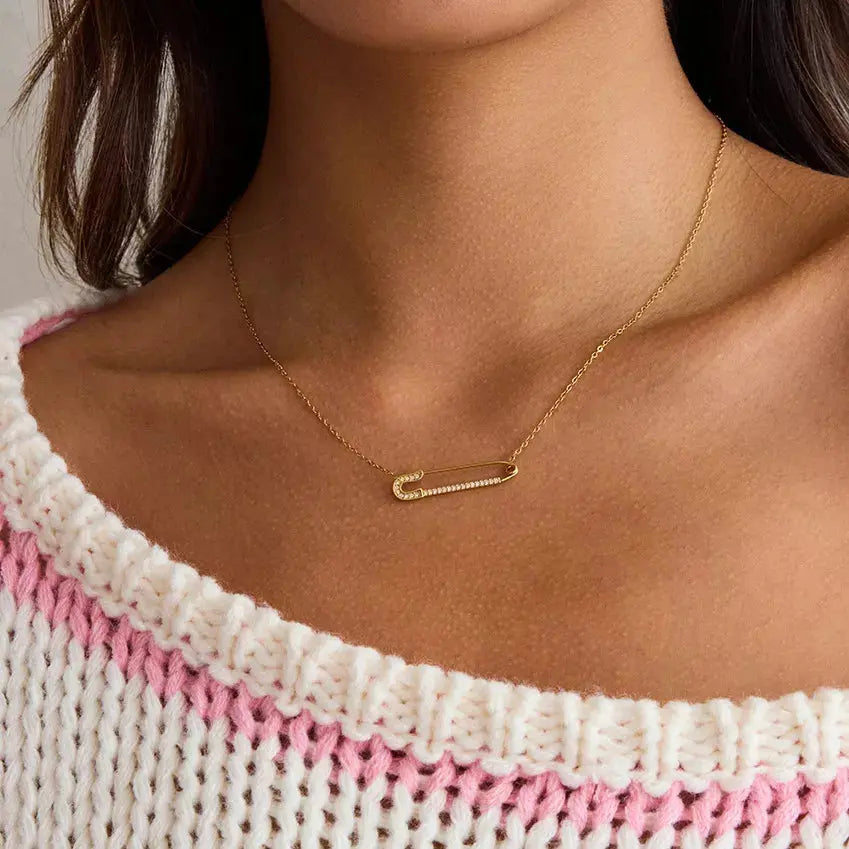 18K Gold-Plated Paperclip Necklace - SmileBen