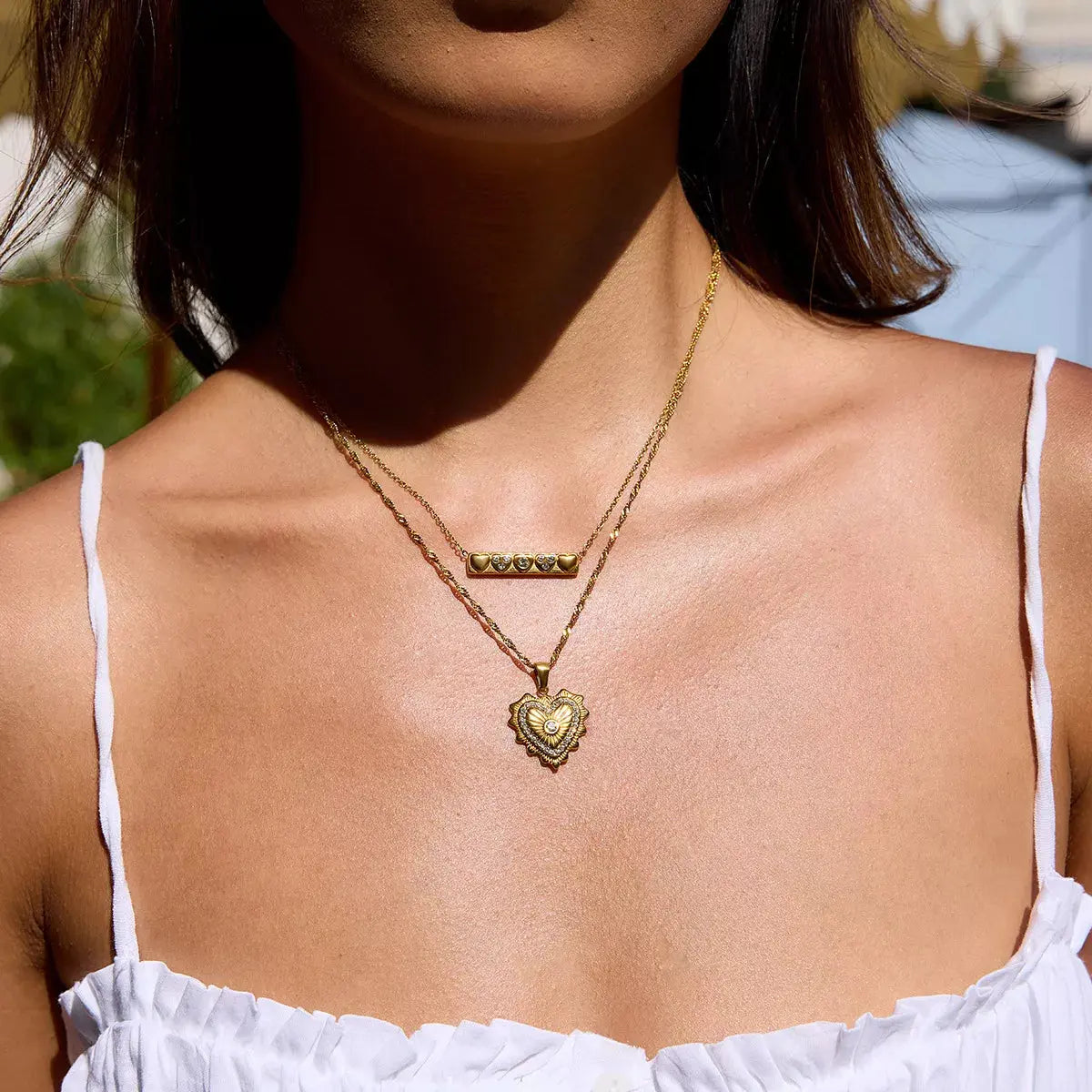 18K Gold-Plated Zircon Pendant Necklace - SmileBen