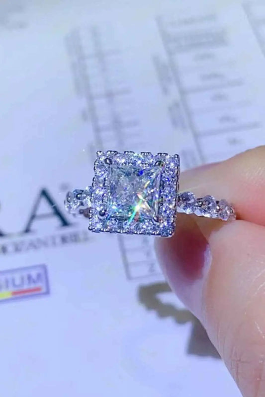 Adored 1 Carat Moissanite Square Ring - SmileBen