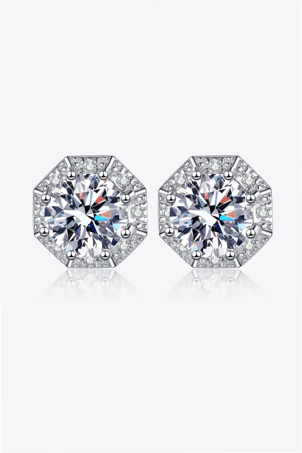 2 Carat Moissanite 925 Sterling Silver Stud Earrings - SmileBen