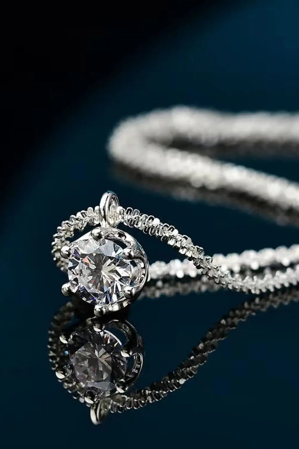 1 Carat Moissanite 925 Sterling Silver Necklace - SmileBen