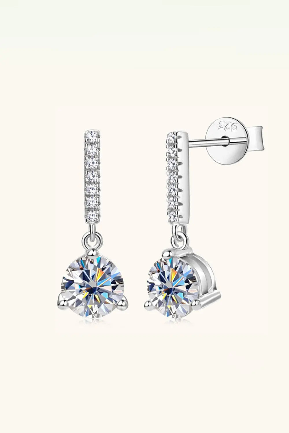 2 Carat Moissanite 925 Sterling Silver Drop Earrings - SmileBen