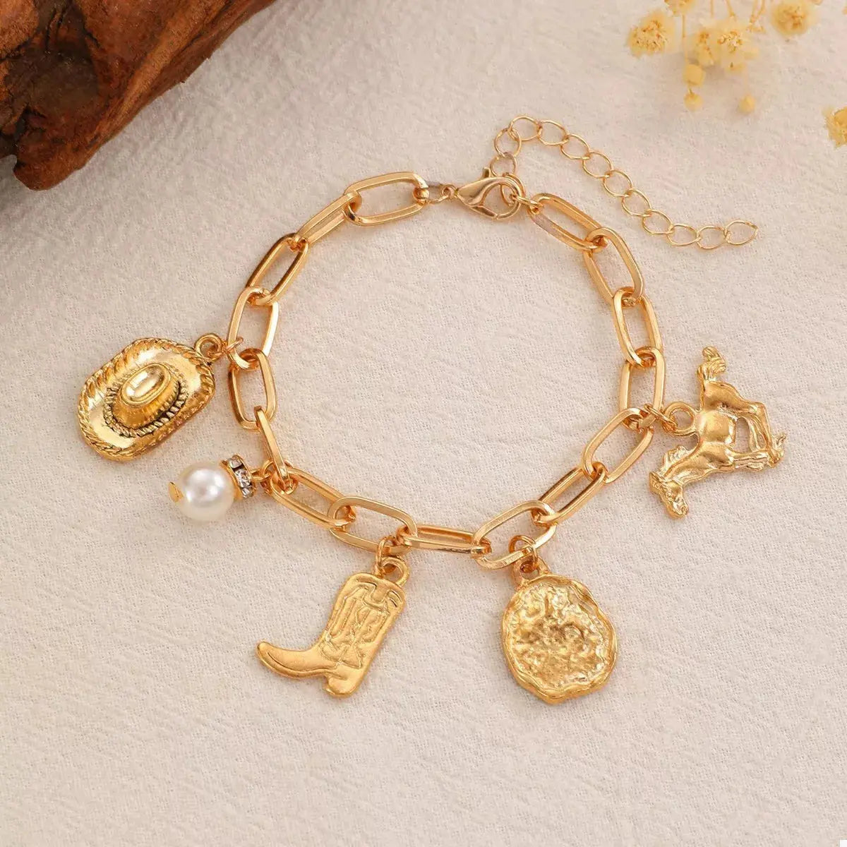 18K Gold-Plated Charm Necklace and Bracelet Jewelry Set - SmileBen