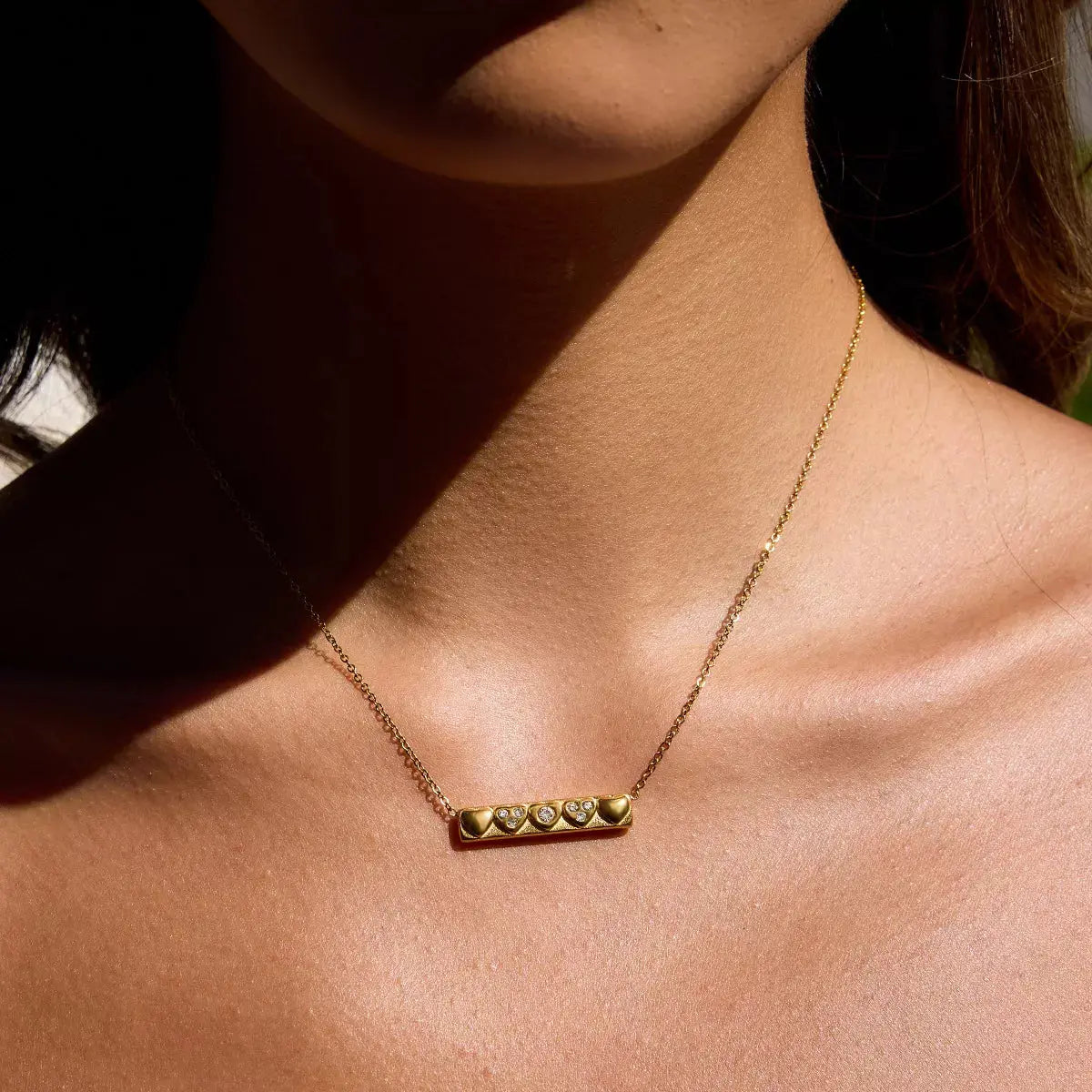 18K Gold-Plated Zircon Pendant Necklace - SmileBen