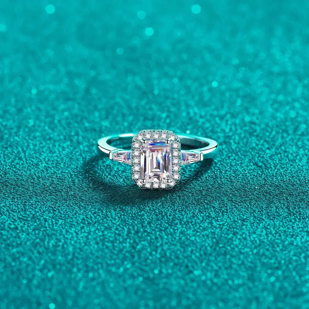 1 Carat Moissanite 925 Sterling Silver Ring - SmileBen