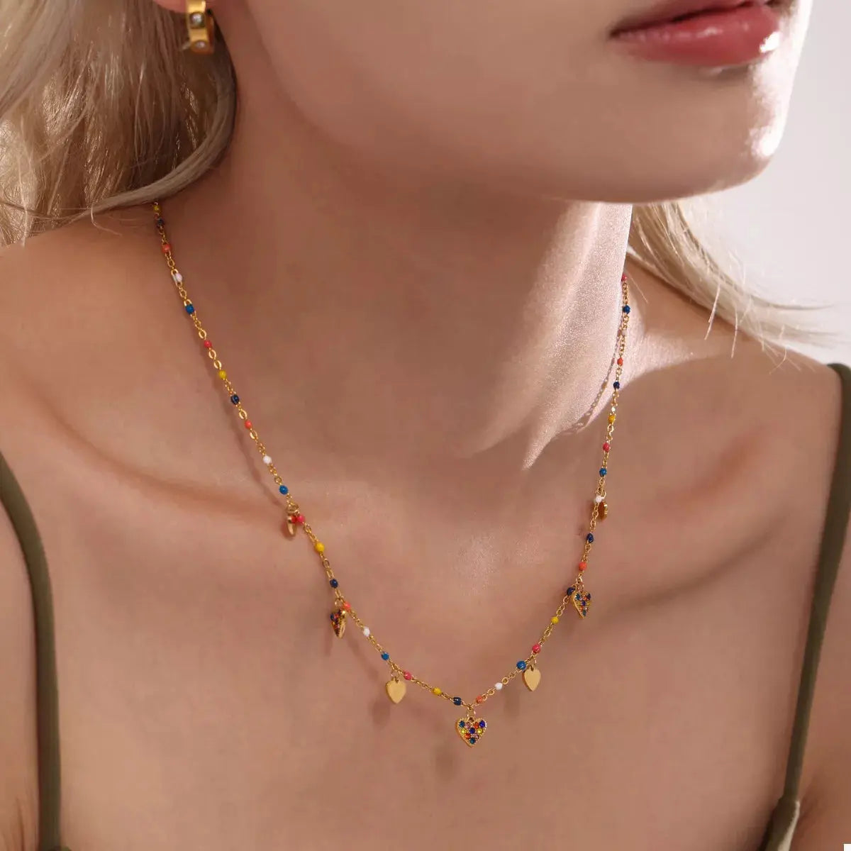 18K Gold-Plated Heart Charm Necklace - SmileBen