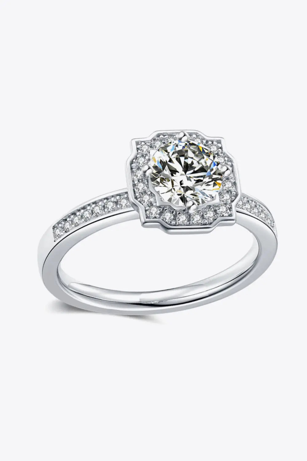 1 Carat Moissanite Platinum-Plated Ring - SmileBen
