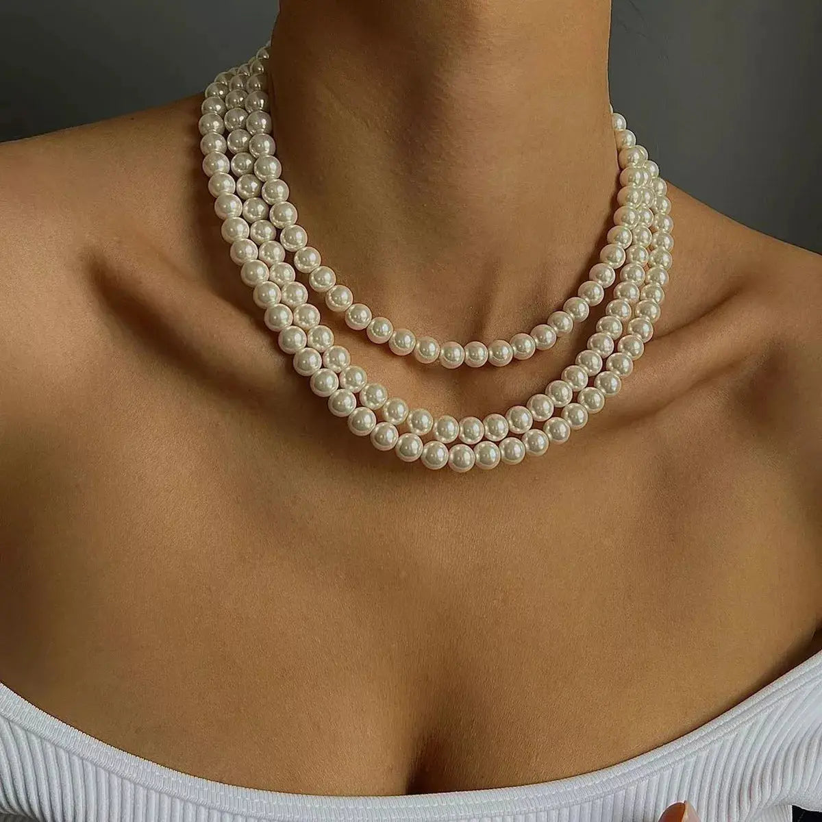 Three-Layered Pearl Necklace - SmileBen