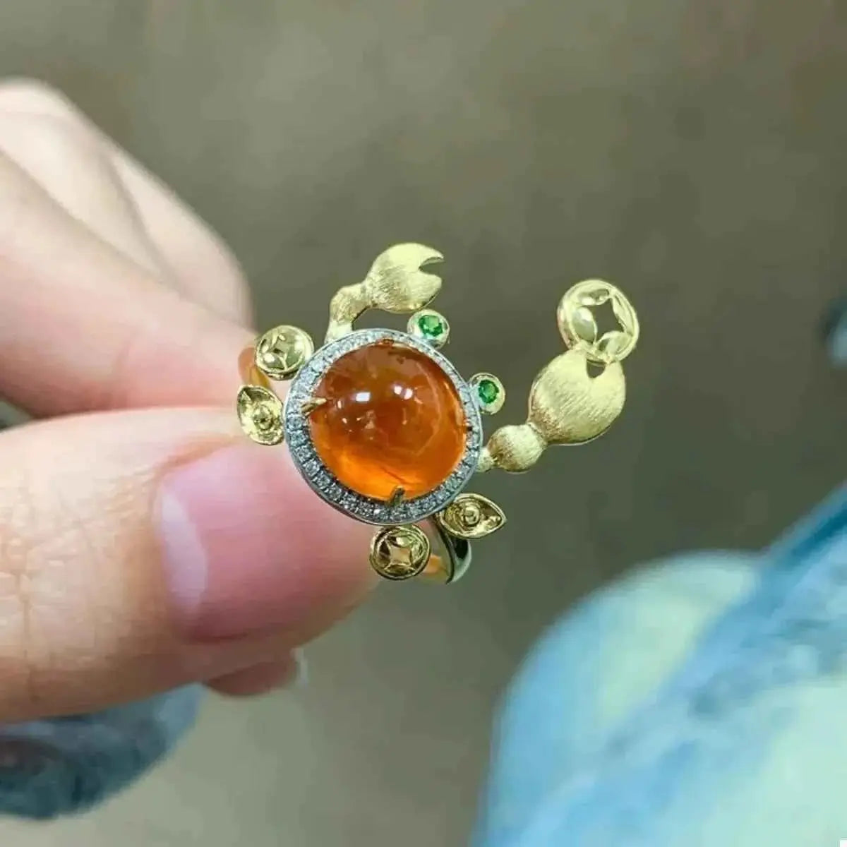 18K Gold-Plated Crab Ring
