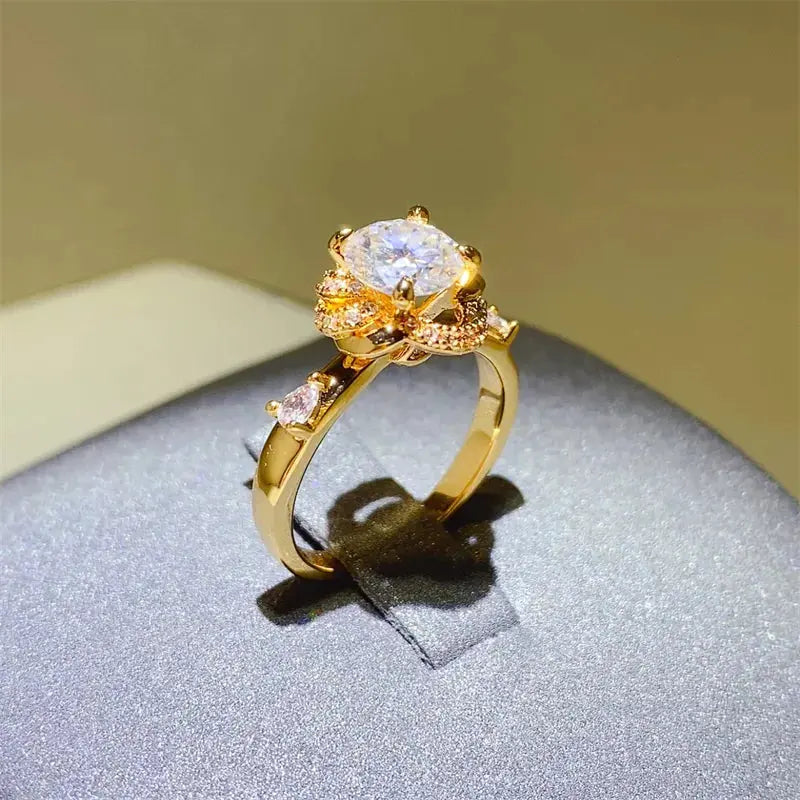 1 Carat Moissanite Zircon 925 Sterling Silver Ring - SmileBen