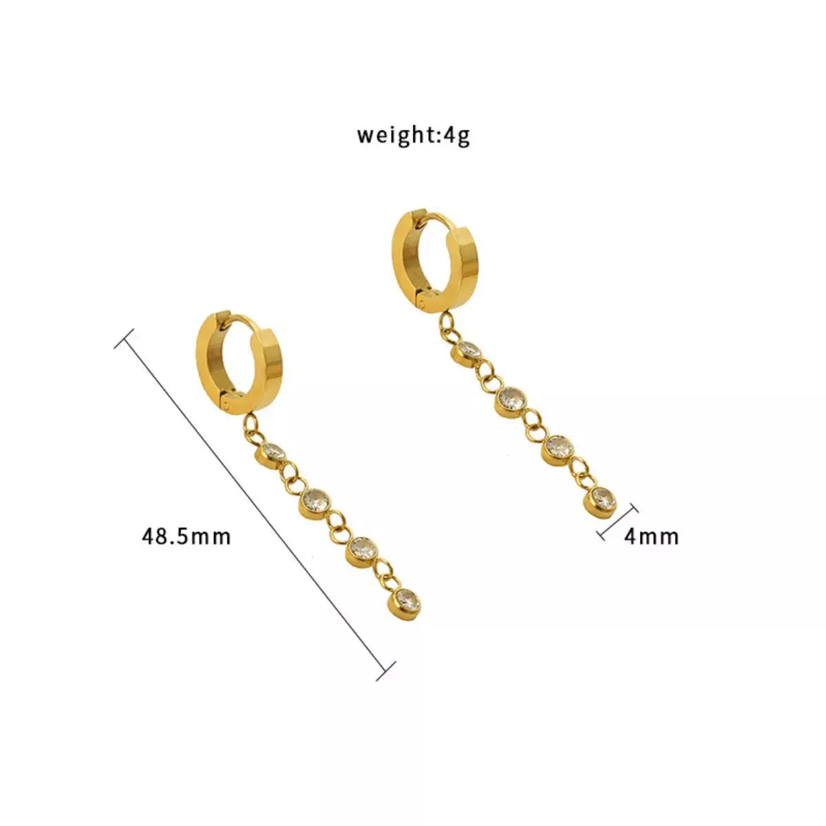 18K Gold-Plated Hoop Drop Earrings - SmileBen