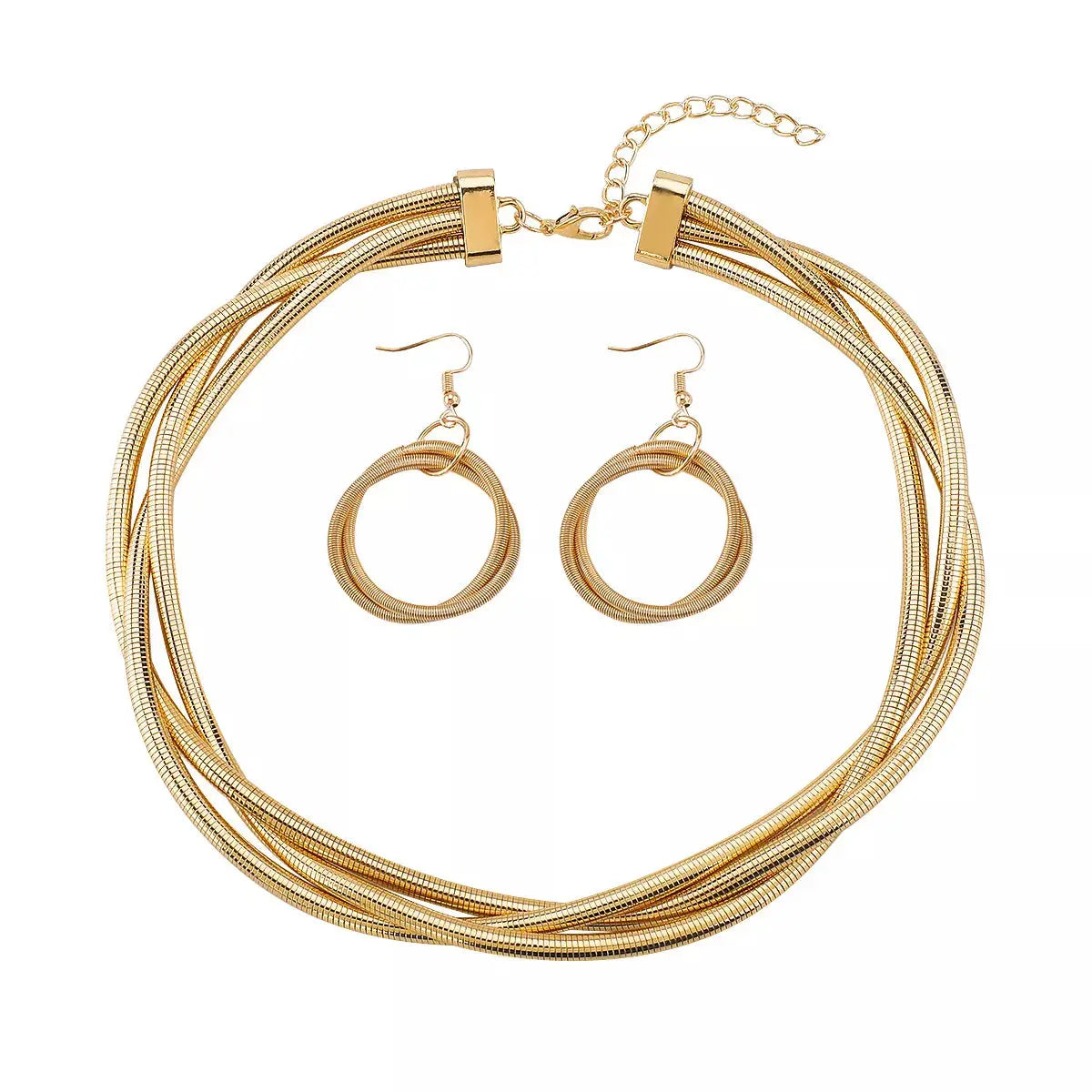 Multi-Layered Earrings and Necklace Jewelry Set - SmileBen