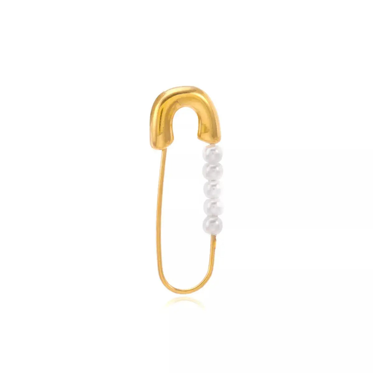 Safety Pin Pearl Accent Earrings - SmileBen